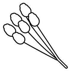 Cotton swabs line art vector