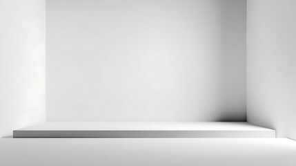 White Platform in Empty Room