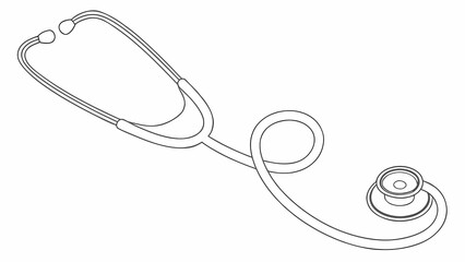 a minimalist line art illustration of astethoscope