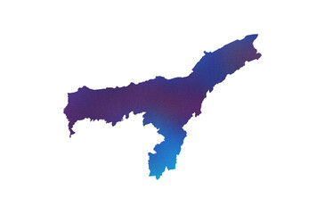 gradient icon of assam map png, assam india map transparent png