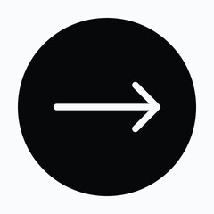 Fototapeta premium Right Arrow Circular Icon For User Interface, Isolated Vector Icon.
