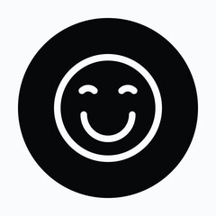 Smiley Circular Icon For User Interface, Isolated Vector Icon.
