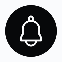 Notification Bell Circular Icon For User Interface, Isolated Vector Icon.