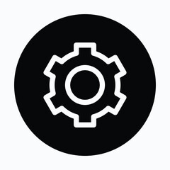 Setting Circular Icon For User Interface, Isolated Vector Icon.