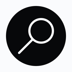 Search Circular Icon For User Interface, Isolated Vector Icon.
