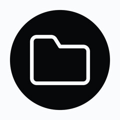 Folder Circular Icon For User Interface, Isolated Vector Icon.