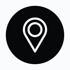 Location Pin Circular Icon For User Interface, Isolated Vector Icon.