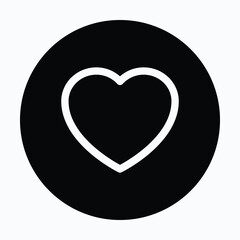 Heart Circular Icon For User Interface, Isolated Vector Icon.