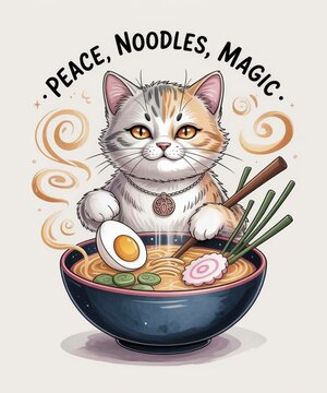 PEACE, NOODLES, MAGIC CAT AND EAT [REMEN]