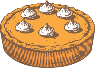 Delicious Homemade Pumpkin Pie with Whipped Cream Topping