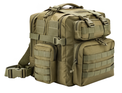 War military tactical gear bag isolated PNG soldier gear bag PNG combat equipment bag PNG tactical bag PNG military carry bag PNG outdoor gear PNG survival kit bag PNG transparent background image