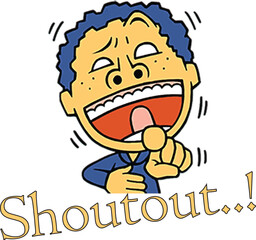 Flat Vector Illustration of a Shouting Man.