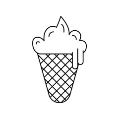 ice cream cone lineal icon with white background vector stock illustration