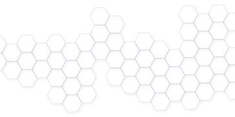 Abstract white hexagon concept background. Seamless pattern with hexagon. Hexagonal white hexagons honeycomb wallpaper. Abstract white lines background.