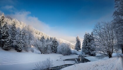 Obraz premium nature s silence in a snow laden vista
