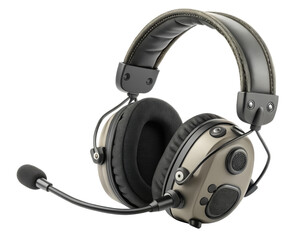 War tactical headset isolated PNG soldier communication gear PNG military radio headset PNG combat tactical headset PNG outdoor tactical gear PNG transparent background image