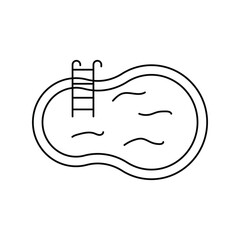 swimming pool lineal icon with white background vector stock illustration