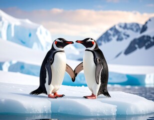Two Penguins Facing Each Other