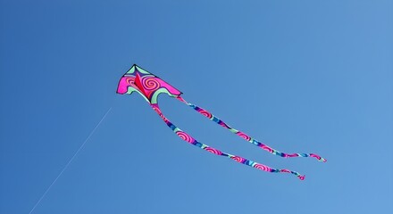A Striking Image of a Colorful Kite Dancing in the Sky at Sunset, Creating a Perfect Blend of Nature and Joyful Playtime
