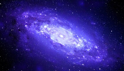 Fototapeta premium Luminous Purple-Blue Galaxy Core in Celestial Landscape