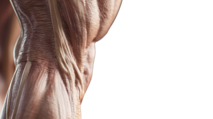 Muscle anatomy study fitness lab digital art isolated close-up view human body concept