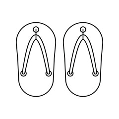 flip flop lineal icon with white background vector stock illustration