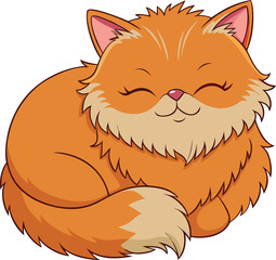 sleeping-cat-curled-up-on-a-white-background