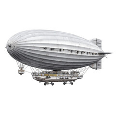 Obraz premium Airship Zeppelin isolated on white and transparent background.