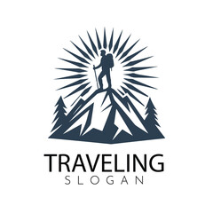Traveling, travelling,, tour logo