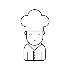 chef lineal icon with white background vector stock illustration
