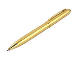 Pen ballpoint pen isolated ballpoint business ink gold transparent background.