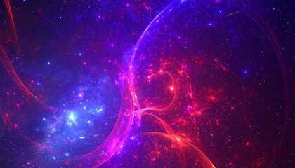 Fototapeta premium Vibrant Outer Space with Glowing Stars and Galactic Waves