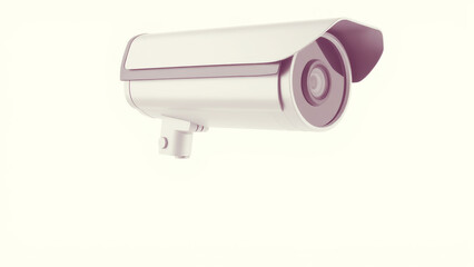 Security camera positioned vertically, capturing surveillance footage against pristine white background, ensuring comprehensive monitoring for safety