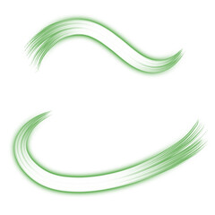 Green light line set, high speed curve light effect, glowing, shimmering