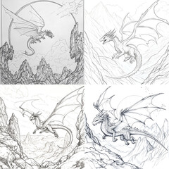 Naklejka premium black and white cartoon illustration