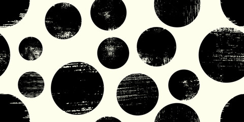 Randomly placed polka dots, hand drawn spots Seamless pattern with doodle circles and geometric shapes. Trendy hand drawn textures. Modern abstract design for paper, cover, fabric, interior decor