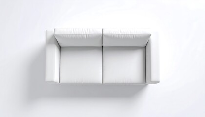 White couch on white background