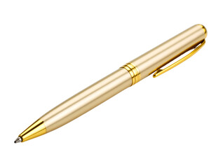Pen ballpoint pen isolated ballpoint business ink gold transparent background.