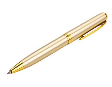 Pen ballpoint pen isolated ballpoint business ink gold transparent background.
