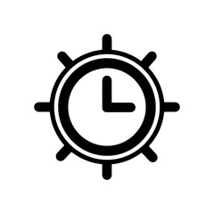 Fototapeta premium Alarm clock with gear border for time management topics