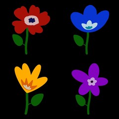 flower branches seamless pattern , vector , illustration