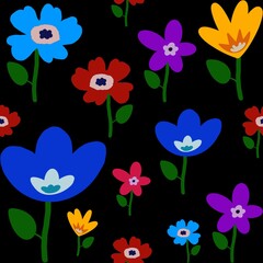 flower branches seamless pattern , vector , illustration