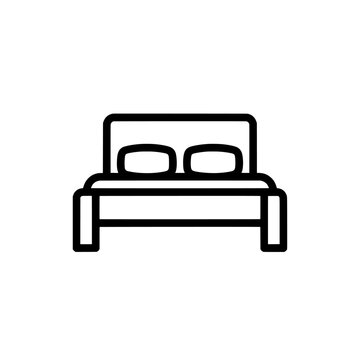 Minimalist bed outline with pillows for bedroom decor