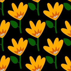 flower branches seamless pattern , vector , illustration