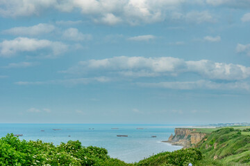 Fototapeta premium View from Port de courseulles-sur, to the The English Channel