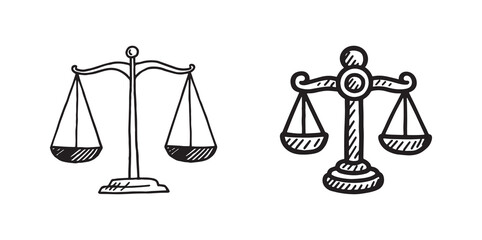Sketch icon - Justice scale
