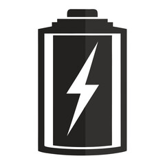 Half Charged Battery Icon in Black Silhouette Style Isolated on White Background – Energy Level, Power Indicator, Minimal Vector Symbol, Low Battery Status Graphic, EPS Illustration

