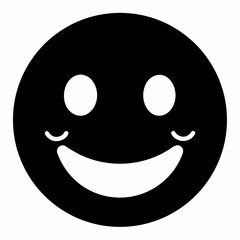 Simple black silhouette of a happy smiley face icon