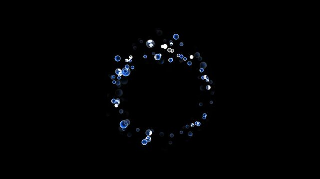 blue bubble circle frame animation video