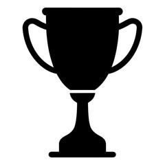 Classic black silhouette of a trophy cup with two elegant handles